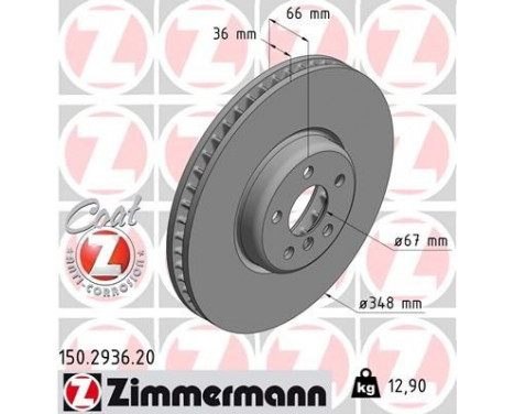 Bromsskiva COAT Z 150.2936.20 Zimmermann