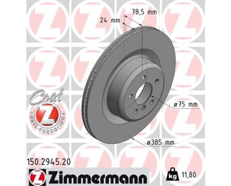 Bromsskiva COAT Z 150.2945.20 Zimmermann