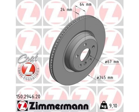 Bromsskiva COAT Z 150.2946.20 Zimmermann