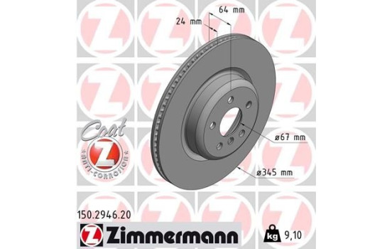Bromsskiva COAT Z 150.2946.20 Zimmermann