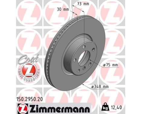 Bromsskiva COAT Z 150.2950.20 Zimmermann