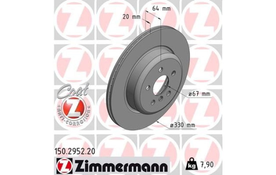 Bromsskiva COAT Z 150.2952.20 Zimmermann