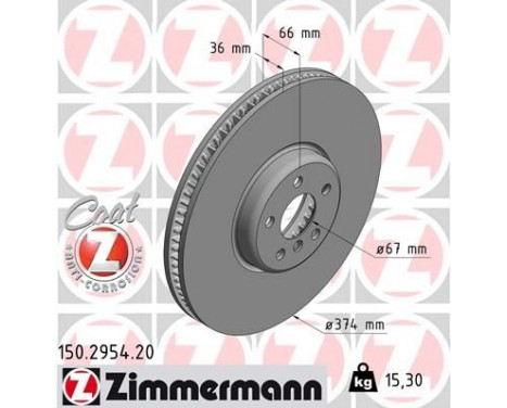 Bromsskiva COAT Z 150.2954.20 Zimmermann