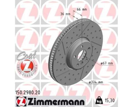 Bromsskiva COAT Z 150.2980.20 Zimmermann
