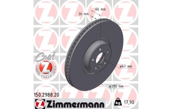Bromsskiva COAT Z 150.2988.20 Zimmermann