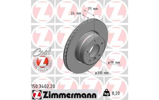 Bromsskiva COAT Z 150.3402.20 Zimmermann