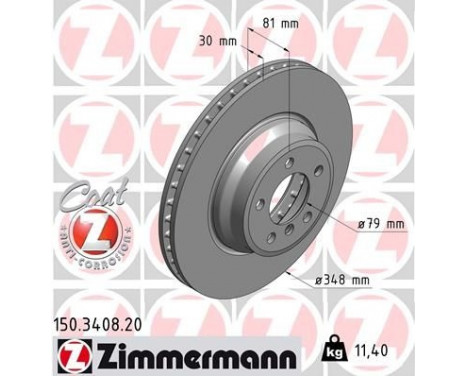 Bromsskiva COAT Z 150.3408.20 Zimmermann