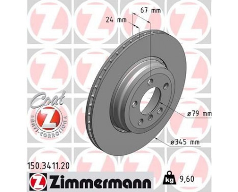 Bromsskiva COAT Z 150.3411.20 Zimmermann