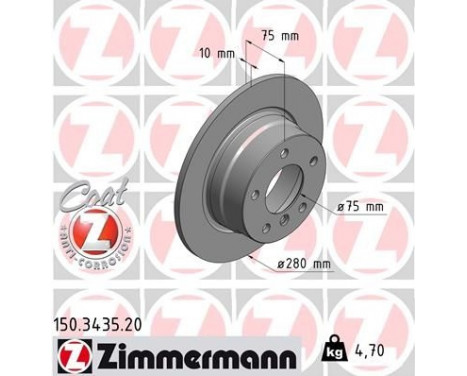 Bromsskiva COAT Z 150.3435.20 Zimmermann