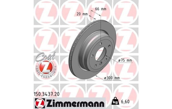 Bromsskiva COAT Z 150.3437.20 Zimmermann, bild 2