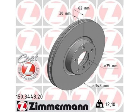 Bromsskiva COAT Z 150.3448.20 Zimmermann, bild 2