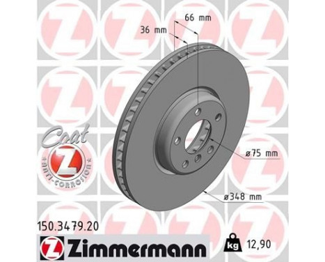 Bromsskiva COAT Z 150.3479.20 Zimmermann, bild 2