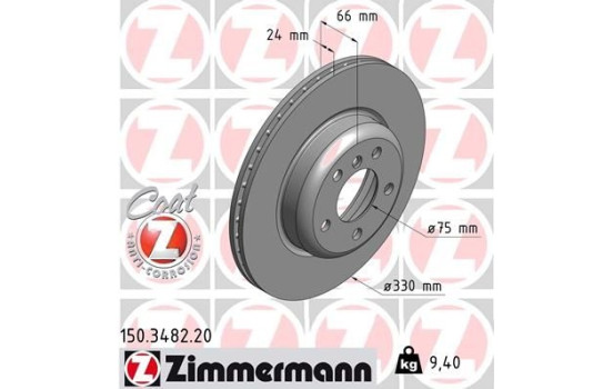 Bromsskiva COAT Z 150.3482.20 Zimmermann, bild 2