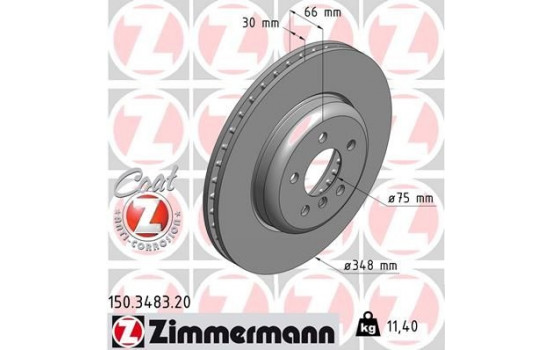 Bromsskiva COAT Z 150.3483.20 Zimmermann