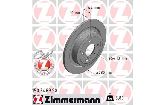 Bromsskiva COAT Z 150.3489.20 Zimmermann