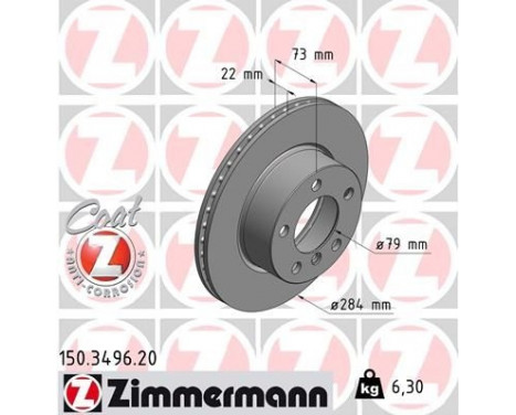 Bromsskiva COAT Z 150.3496.20 Zimmermann