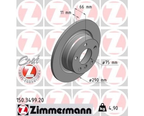 Bromsskiva COAT Z 150.3499.20 Zimmermann