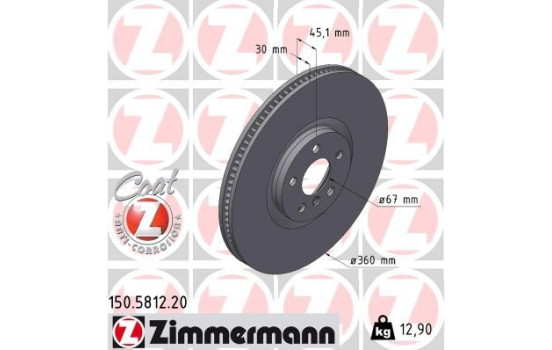 Bromsskiva COAT Z 150.5812.20 Zimmermann