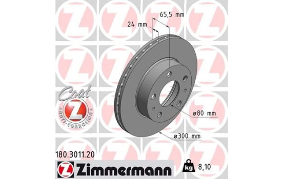 Bromsskiva COAT Z 180.3011.20 Zimmermann