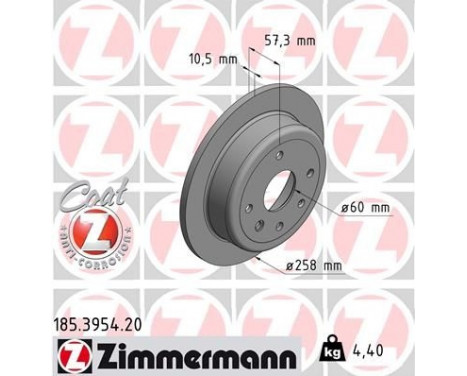 Bromsskiva COAT Z 185.3954.20 Zimmermann