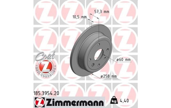 Bromsskiva COAT Z 185.3954.20 Zimmermann