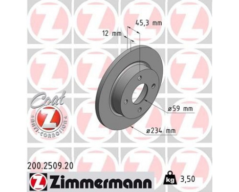 Bromsskiva COAT Z 200.2509.20 Zimmermann