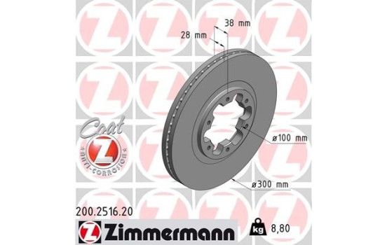 Bromsskiva COAT Z 200.2516.20 Zimmermann