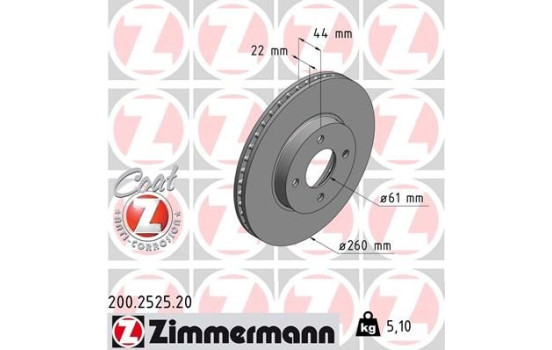 Bromsskiva COAT Z 200.2525.20 Zimmermann