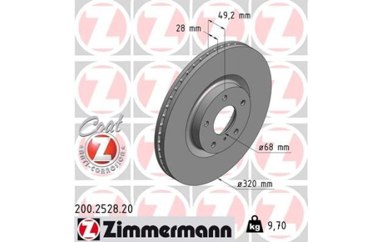 Bromsskiva COAT Z 200.2528.20 Zimmermann