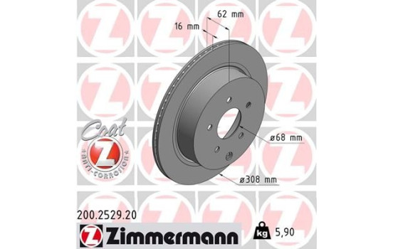 Bromsskiva COAT Z 200.2529.20 Zimmermann