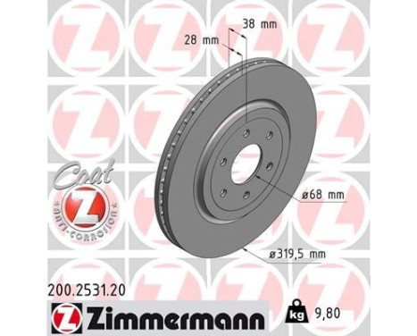 Bromsskiva COAT Z 200.2531.20 Zimmermann