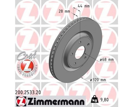 Bromsskiva COAT Z 200.2533.20 Zimmermann