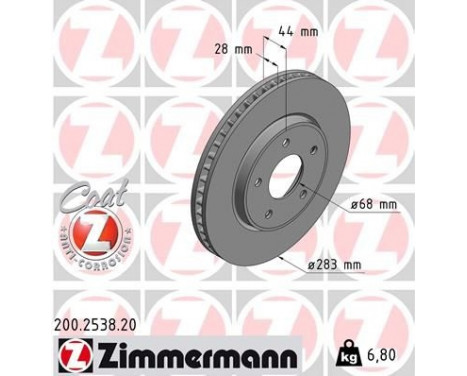 Bromsskiva COAT Z 200.2538.20 Zimmermann
