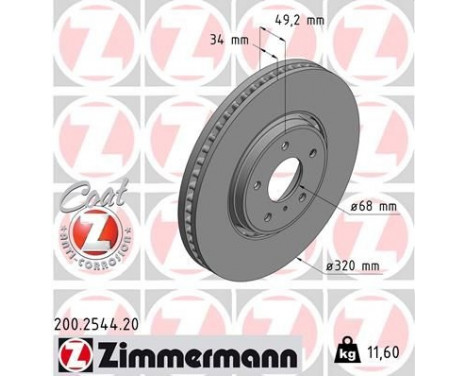 Bromsskiva COAT Z 200.2544.20 Zimmermann