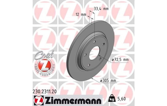 Bromsskiva COAT Z 230.2311.20 Zimmermann