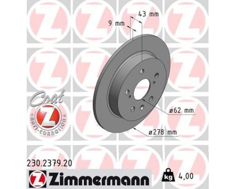 Bromsskiva COAT Z 230.2379.20 Zimmermann