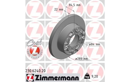 Bromsskiva COAT Z 230.6240.20 Zimmermann