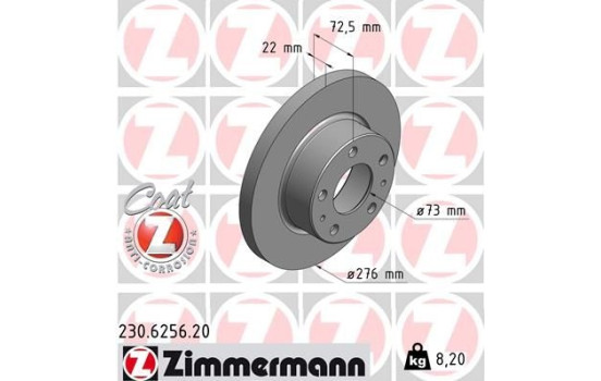 Bromsskiva COAT Z 230.6256.20 Zimmermann
