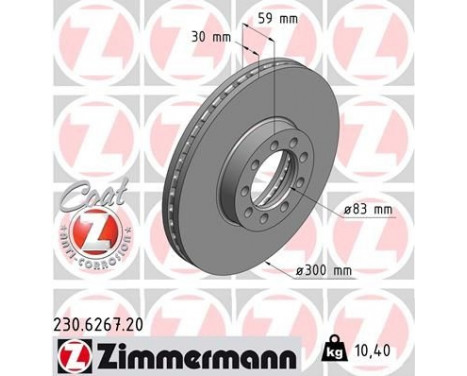 Bromsskiva COAT Z 230.6267.20 Zimmermann
