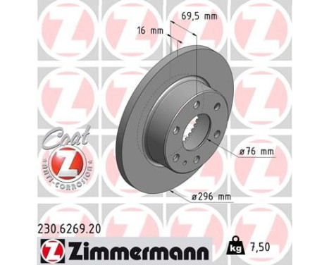 Bromsskiva COAT Z 230.6269.20 Zimmermann