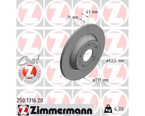 Bromsskiva COAT Z 250.1316.20 Zimmermann