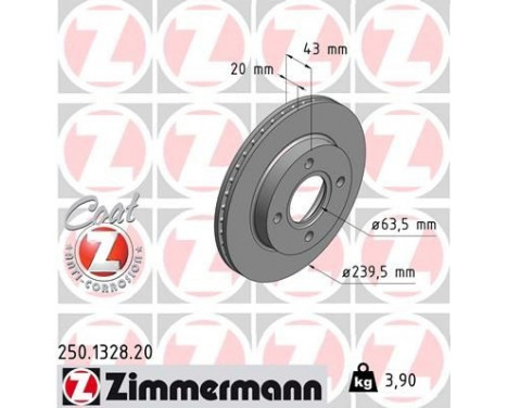 Bromsskiva COAT Z 250.1328.20 Zimmermann