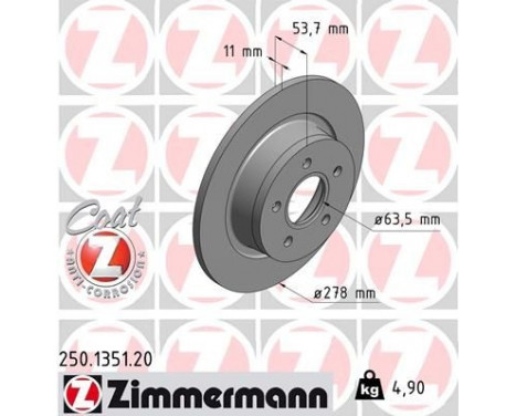 Bromsskiva COAT Z 250.1351.20 Zimmermann