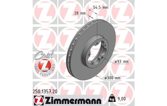 Bromsskiva COAT Z 250.1357.20 Zimmermann
