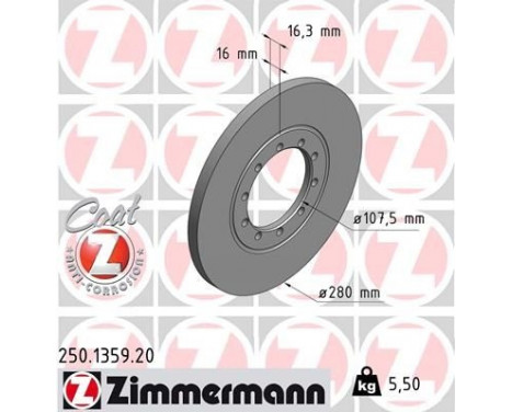 Bromsskiva COAT Z 250.1359.20 Zimmermann