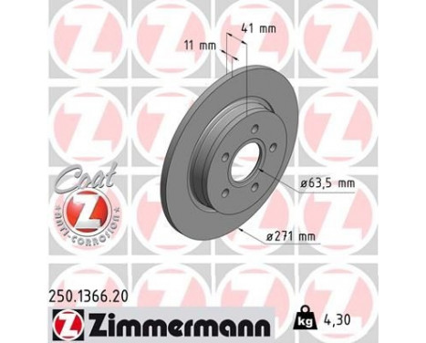 Bromsskiva COAT Z 250.1366.20 Zimmermann