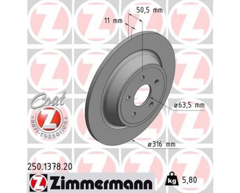 Bromsskiva COAT Z 250.1378.20 Zimmermann