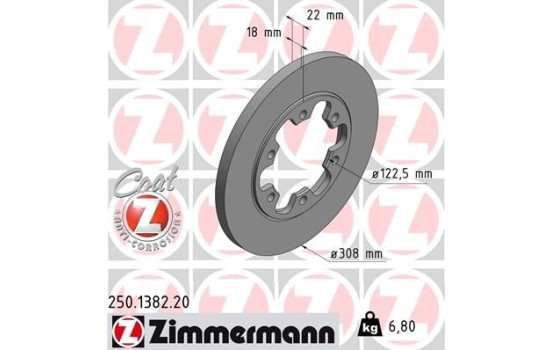 Bromsskiva COAT Z 250.1382.20 Zimmermann