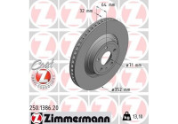 Bromsskiva COAT Z 250.1386.20 Zimmermann