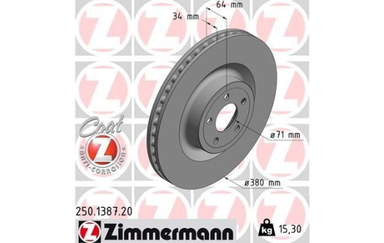 Bromsskiva COAT Z 250.1387.20 Zimmermann